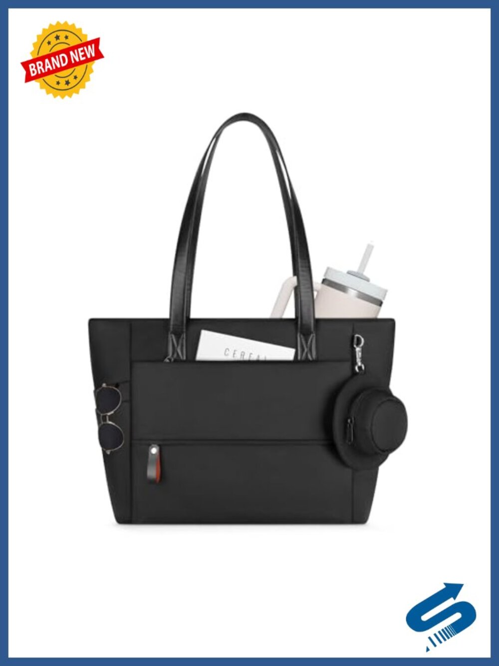 Women's Work Tote Bag Polyester Leather Handles Laptop Tote